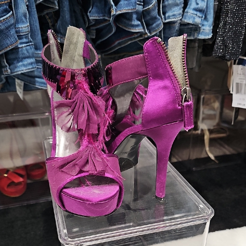 Nine West Purple Stiletto Heels with Tassel Detail
